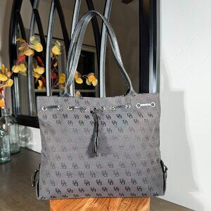 Dooney & Bourke Monogram Drawstring Tote Bag - Vintage